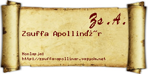 Zsuffa Apollinár névjegykártya
